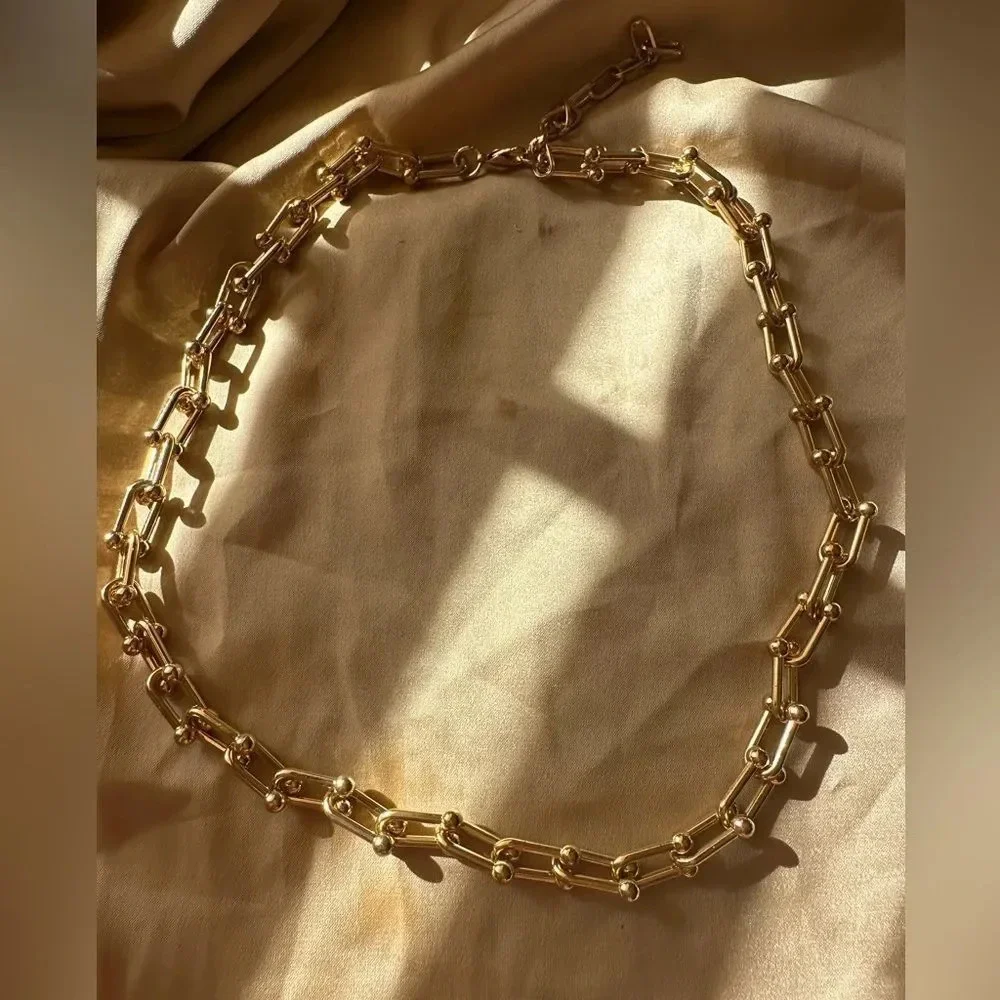 Hardware Graduated Link 18K Gold STAINLESS STEEL Waterproof Necklace